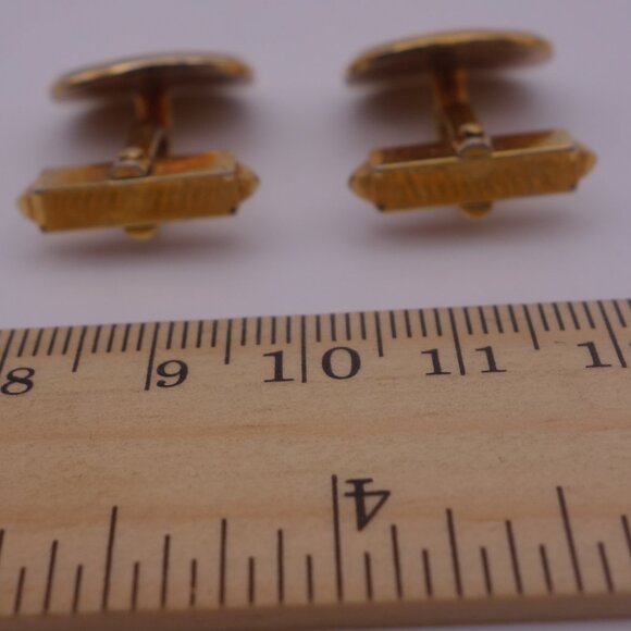 Letter W or M Gold Color Cuff Links - Picture 9 of 12